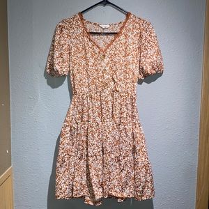 Blu Pepper - Flower print, V-Neck dress